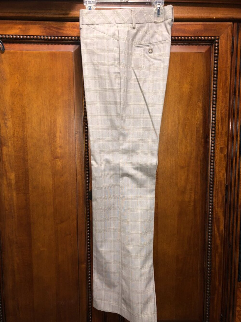 Express Design Studio The Editor Pants 2 Brown Gold Metallic Plaid Dress Trouser